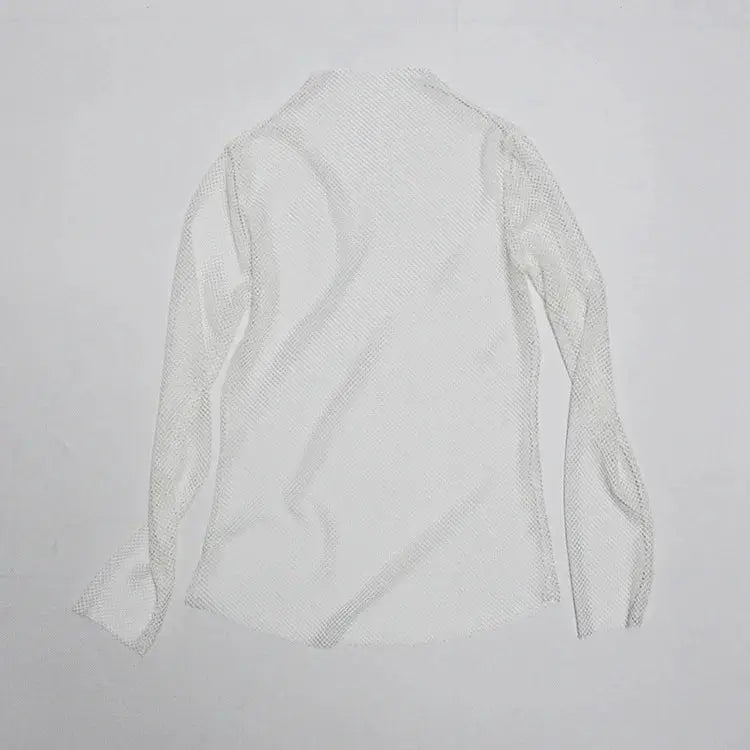 Women Fishnet Mesh See-through Black shirts Female Harajuku Sexy Long Sleeve Tee Tops by All Mart Bristol Ltd