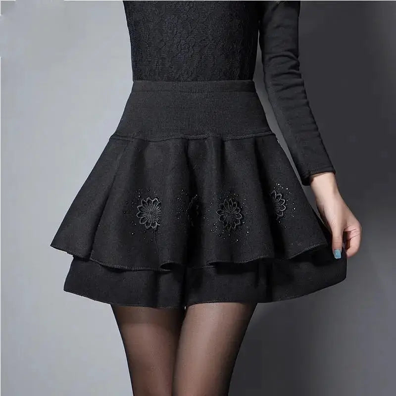 Zuolunouba Summer Slim Preppy Skirt Women Flower Bow Mini Tutu Style Elasticity Lace Skirts Shorts Lady High Waist Student by All Mart Bristol Ltd