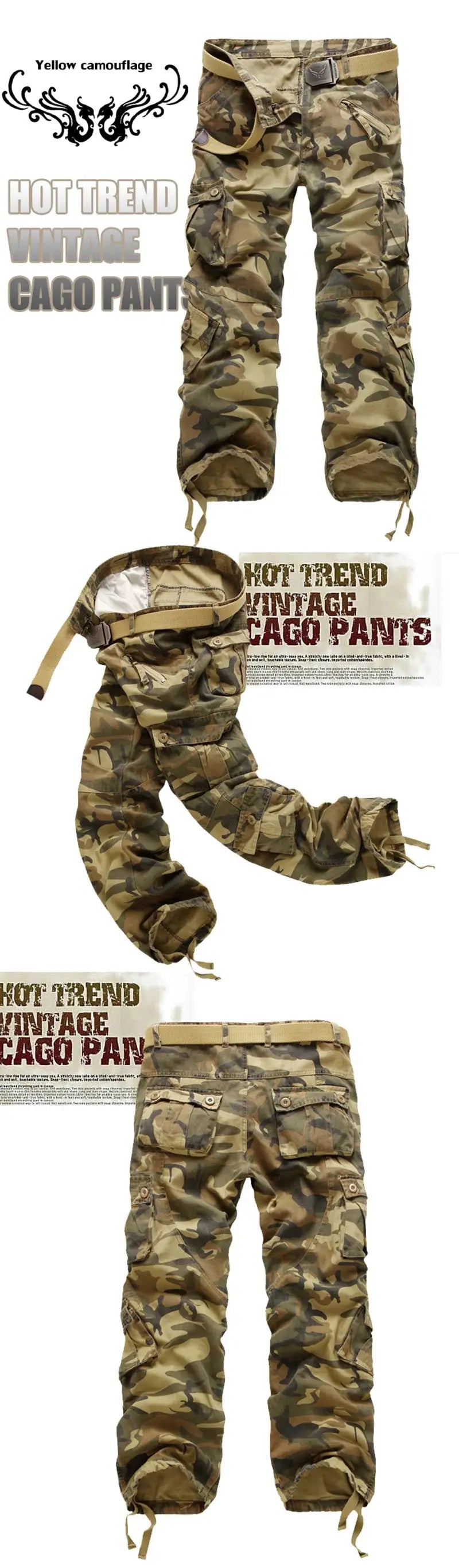 2025 High Quality Men's Cargo Pants Casual Loose Multi Pocket Cotton Pants Long Trousers for Men Camo Joggers Plus Size 28-40 by All Mart Bristol Ltd