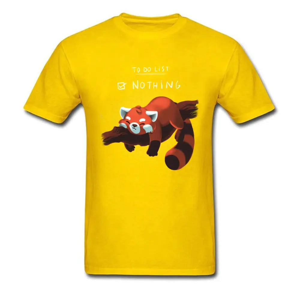 Red Panda Day T-shirt Funny Men Tshirt Nothing To Do Tops Summer Cotton Tee Black T Shirts Students Clothing Lazy Style by All Mart Bristol Ltd