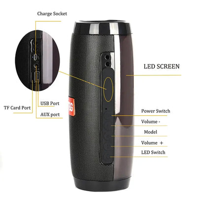 Outdoor Bluetooth Speaker Portable LED Light Soundbox Column Wireless Subwoofer FM Radio Soundbar HiFi Stereo Card Music Center by All Mart Bristol Ltd