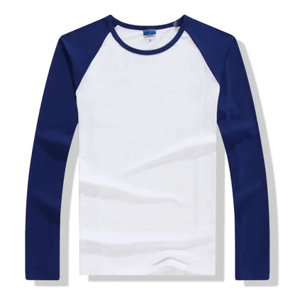 2026 Autumn Winter Long Sleeve T Shirt Men Contrast Color Round Collar Cotton Mens Casual Slim Fit Raglan T-Shirts Tees Tops by All Mart Bristol Ltd