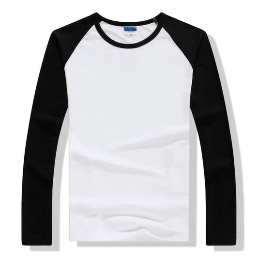 2026 Autumn Winter Long Sleeve T Shirt Men Contrast Color Round Collar Cotton Mens Casual Slim Fit Raglan T-Shirts Tees Tops by All Mart Bristol Ltd