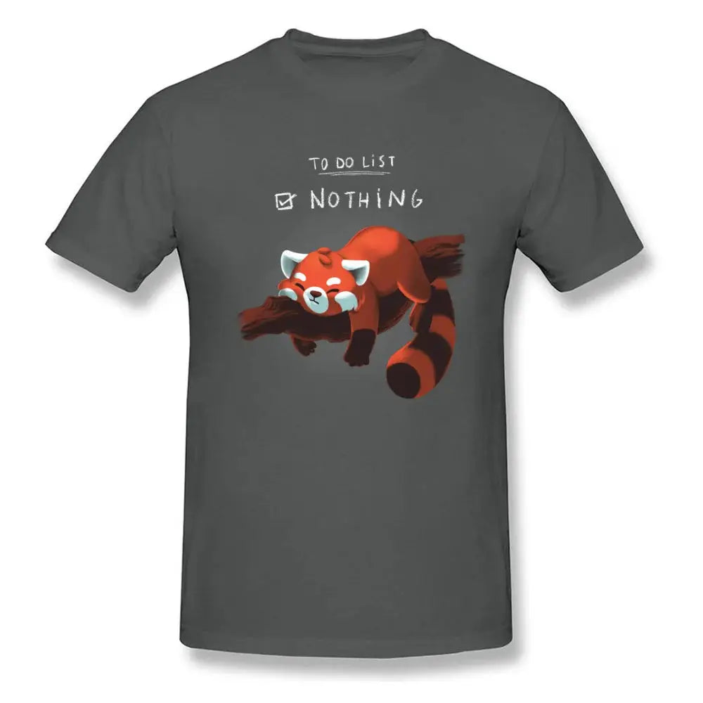Red Panda Day T-shirt Funny Men Tshirt Nothing To Do Tops Summer Cotton Tee Black T Shirts Students Clothing Lazy Style by All Mart Bristol Ltd