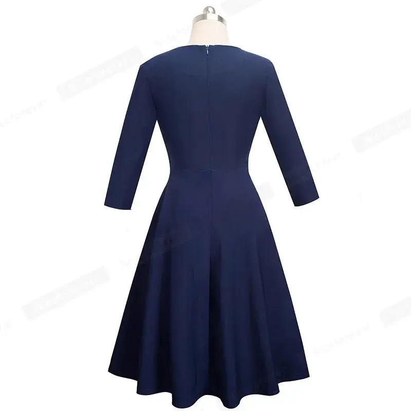 Women Vintage Casual Round Neck A line Summer Elegant Floral Lace Patchwork Sleeveless Tunic Party Swing Dress HA079 by All Mart Bristol Ltd
