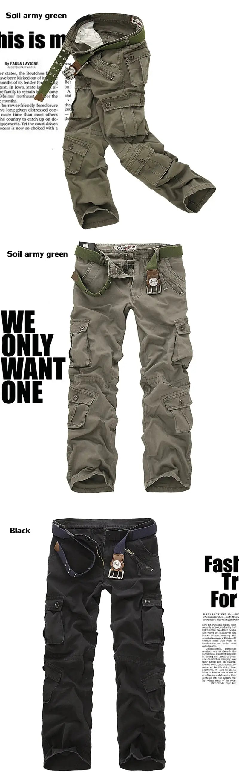 2025 High Quality Men's Cargo Pants Casual Loose Multi Pocket Cotton Pants Long Trousers for Men Camo Joggers Plus Size 28-40 by All Mart Bristol Ltd
