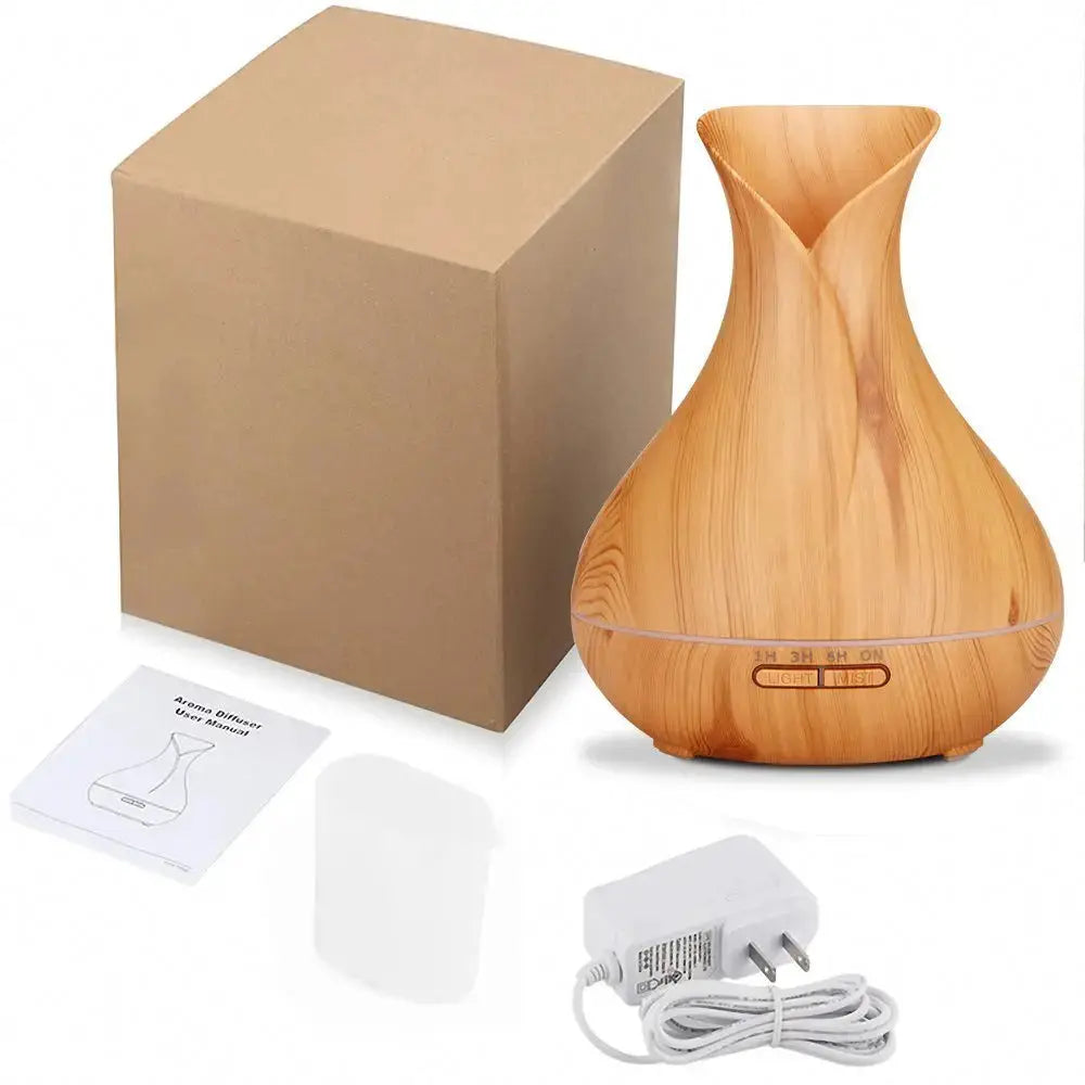 Aromatherapy Humificador Oil Diffuser Ultrasonic Mist Maker Fogger with LED Lamp Wood Grain Air Aroma Humidifier Humificadores by All Mart Bristol Ltd