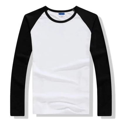 2026 Autumn Winter Long Sleeve T Shirt Men Contrast Color Round Collar Cotton Mens Casual Slim Fit Raglan T-Shirts Tees Tops by All Mart Bristol Ltd
