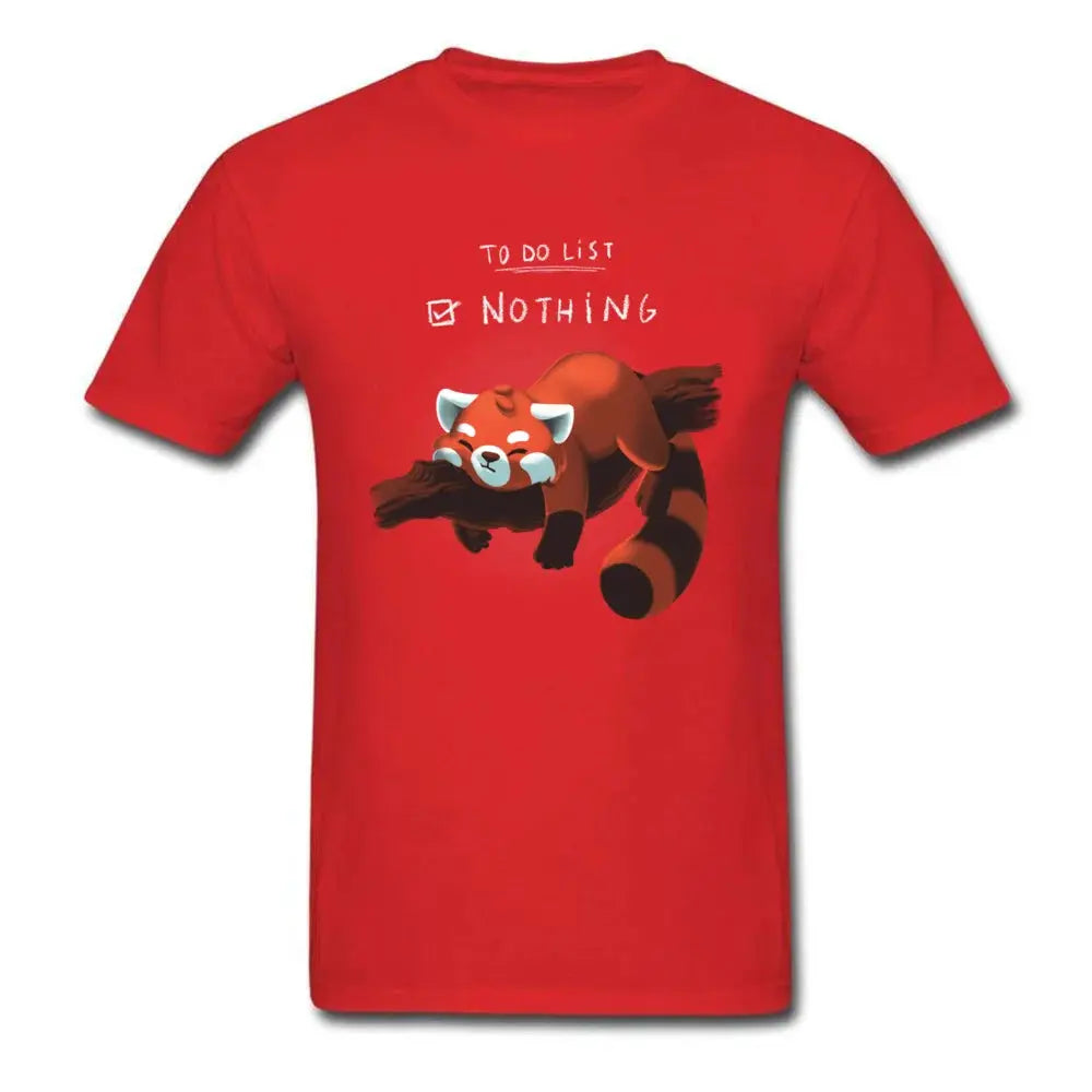 Red Panda Day T-shirt Funny Men Tshirt Nothing To Do Tops Summer Cotton Tee Black T Shirts Students Clothing Lazy Style by All Mart Bristol Ltd