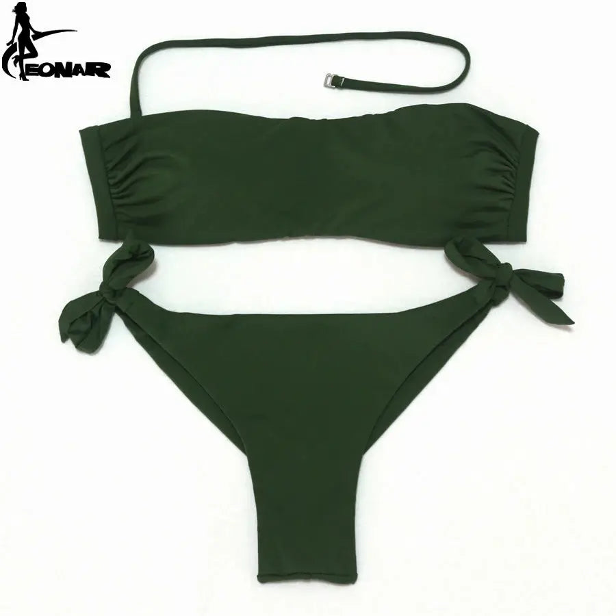 EONAR Bikini 2025 Solid Women Swimsuit Brazilian Cut Bottom Bikini Set Push Up Swimwear Femme Bathing Suits Sport Beach Wear by All Mart Bristol Ltd