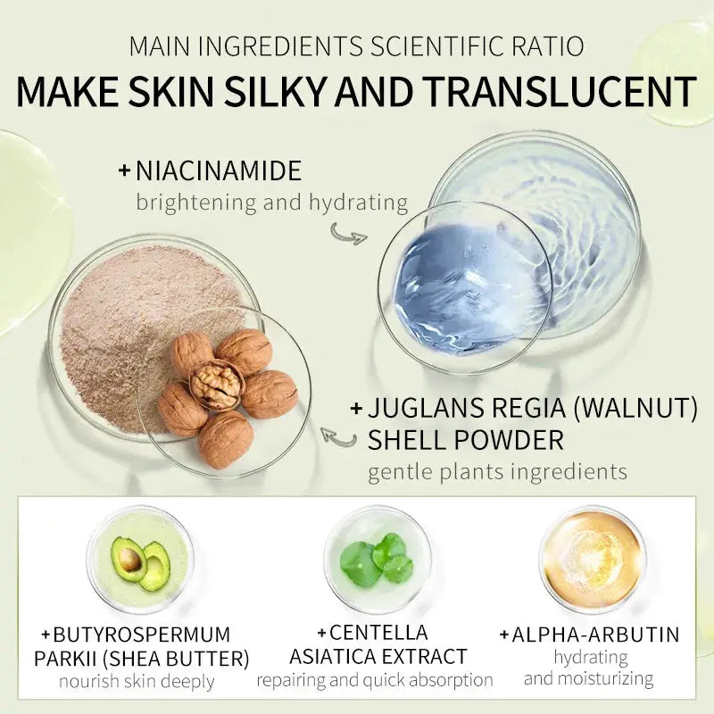 Shea Butter Exfoliating Scrub Cream Face Body Deep Pores Avocado Smooth Treatment Cleansing Wash Peach Acne Face Whitening by All Mart Bristol Ltd