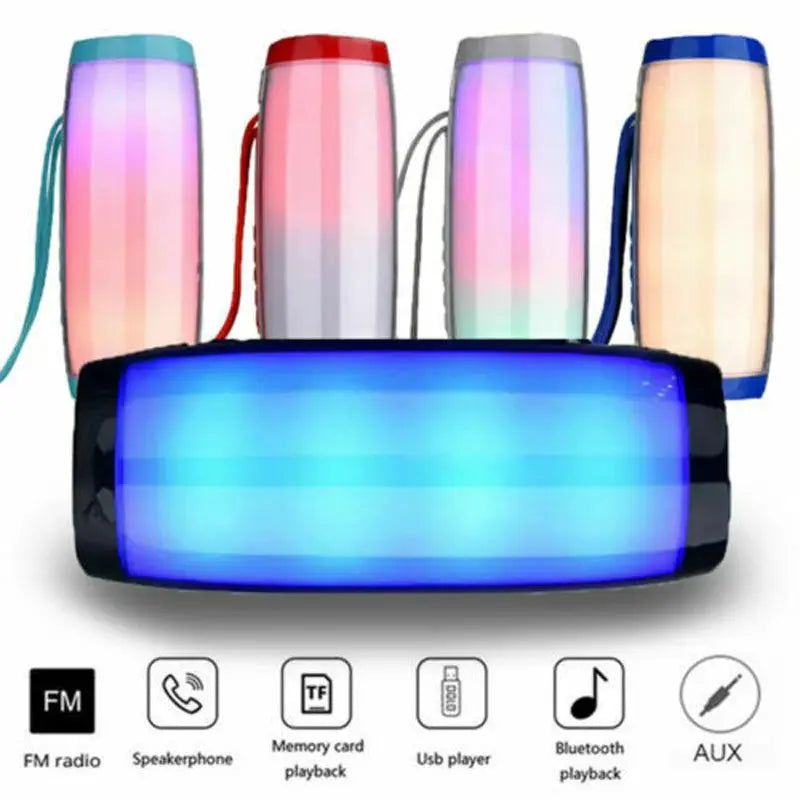 Outdoor Bluetooth Speaker Portable LED Light Soundbox Column Wireless Subwoofer FM Radio Soundbar HiFi Stereo Card Music Center by All Mart Bristol Ltd