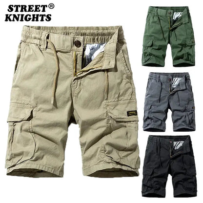 New Summer Solid Color Fashion Cotton Casual Breeches Cargo Men Shorts Men Breathable Quick Dry Multi Pocket Hip Hop Shorts by All Mart Bristol Ltd