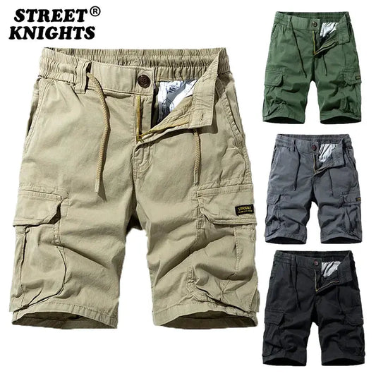 New Summer Solid Color Fashion Cotton Casual Breeches Cargo Men Shorts Men Breathable Quick Dry Multi Pocket Hip Hop Shorts by All Mart Bristol Ltd