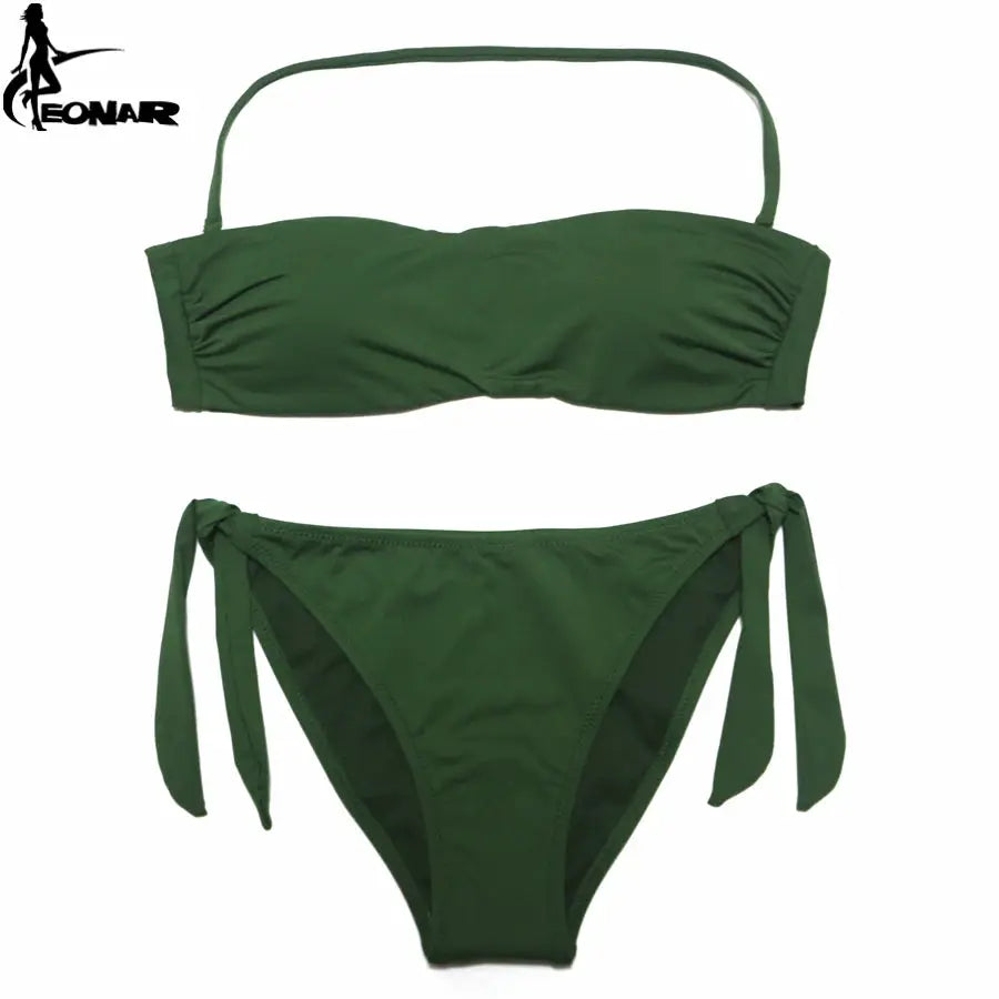 EONAR Bikini 2025 Solid Women Swimsuit Brazilian Cut Bottom Bikini Set Push Up Swimwear Femme Bathing Suits Sport Beach Wear by All Mart Bristol Ltd