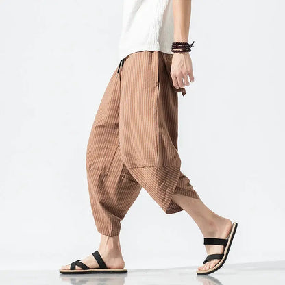 Dropshipping Summer Men Cotton Harem Pants Men Casual Hip Hop Trousers Cross Bloomers Calf-Length Pants Joggers Streetwear Pants by All Mart Bristol Ltd