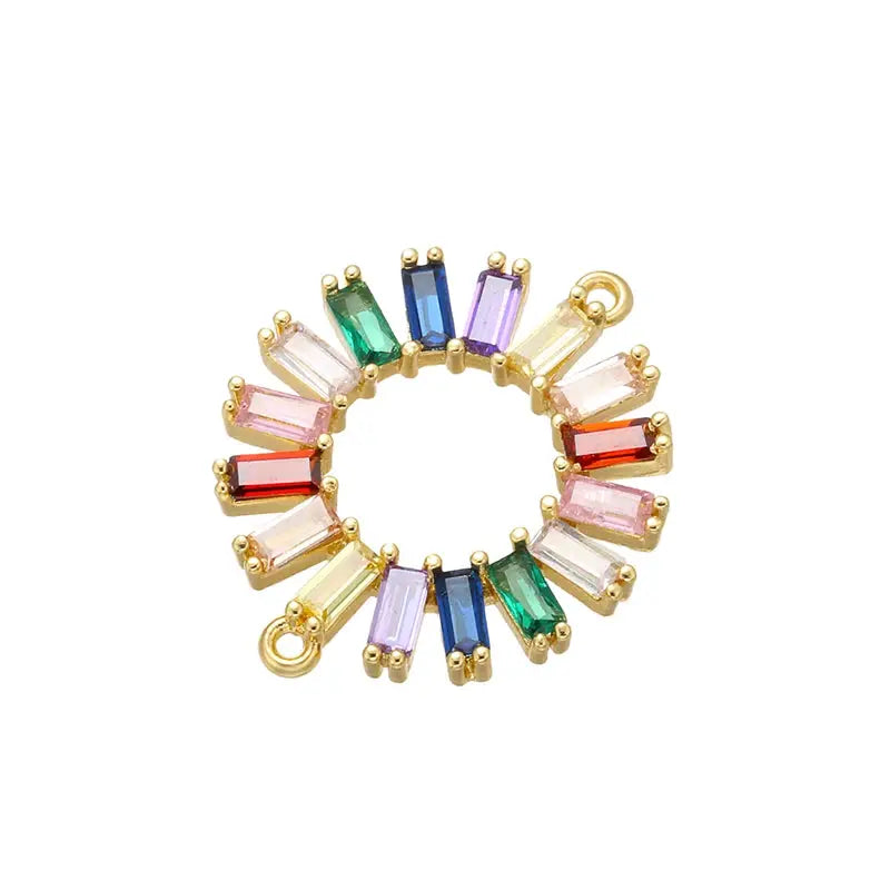 ZHUKOU Rainbow Bow Crystal Connector for Women's Necklace Earrings Bracelet DIY Connector Jewelry Accessories Model: VS425 by All Mart Bristol Ltd