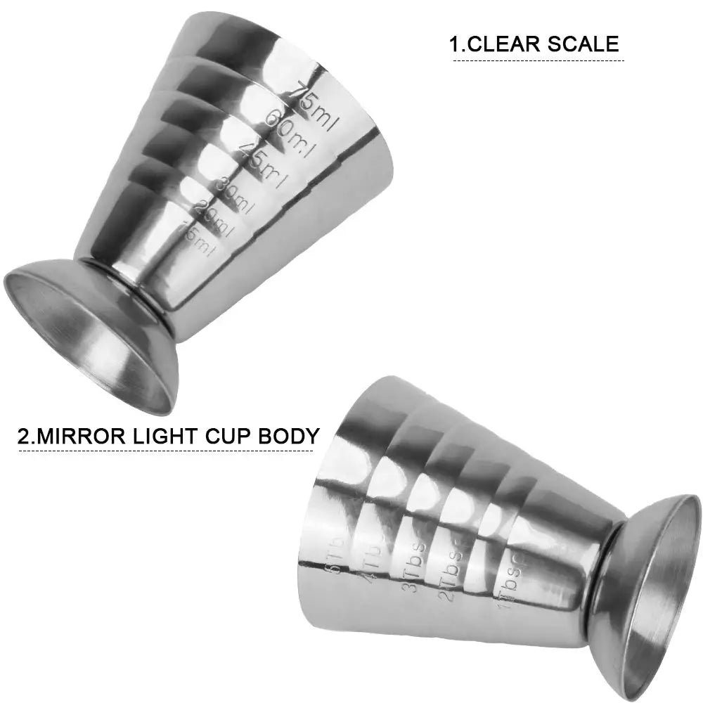 Bar Mixed Drink Accessories Measure Cup Bar Cocktail Shaker Jigger Cocktail Tools Stainless Steel 75ML Gadgets by All Mart Bristol Ltd