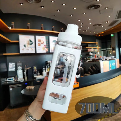 Kawaii Shaker Water Bottle With Straw Sticker Cute BPA Free 700ml/900ml Plastic Tea Milk Portable Gourde Drink Bottle For Girl by All Mart Bristol Ltd