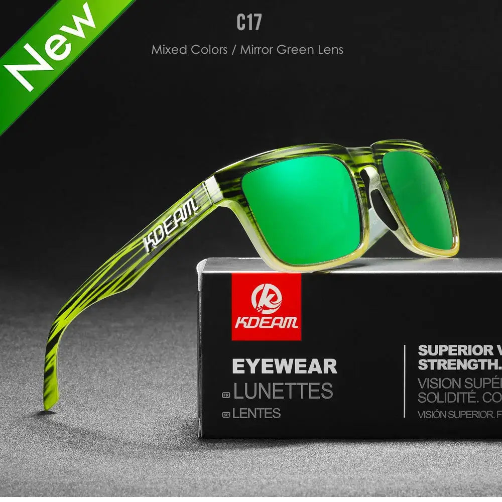 KDEAM 2022 Square Men's Polarized Sunglasses Outdoors Lifestyle Coating Sun Glasses New Matching Colors With Box by All Mart Bristol Ltd