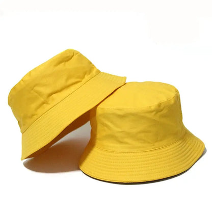 Black Solid Dots Bucket Hat Two Side Wear Unisex Simple Bob Caps Hip Hop Gorros Men Women Panama Cap Beach Fishing Boonie Sunhat by All Mart Bristol Ltd