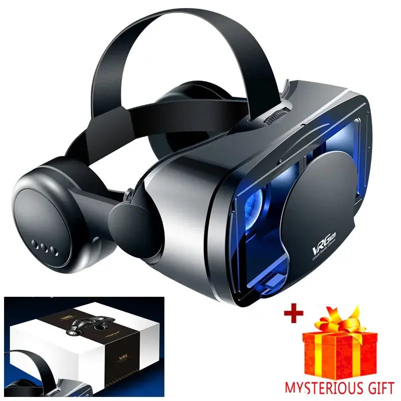 3D VR Headset Smart Virtual Reality Glasses Helmet for Smartphones Phone Lenses Headphones 7 Inches Binoculars Goggles Devices by All Mart Bristol Ltd