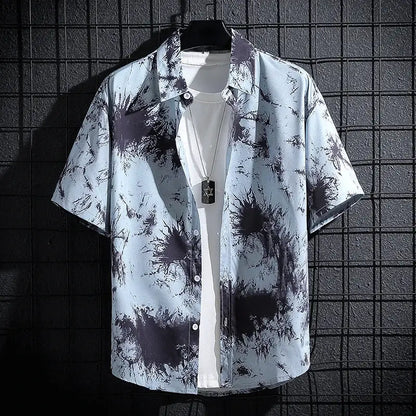 Men and Women's Short-Sleeved Printed Shirt, Casual Beach Clothes, Personality Thin Couple Tops, New by All Mart Bristol Ltd