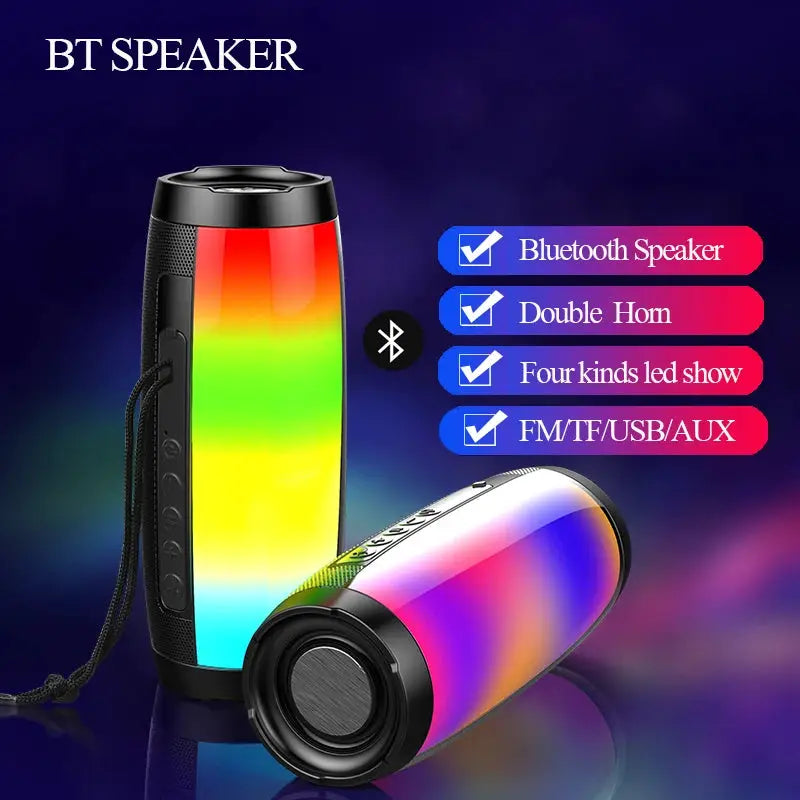 Outdoor Bluetooth Speaker Portable LED Light Soundbox Column Wireless Subwoofer FM Radio Soundbar HiFi Stereo Card Music Center by All Mart Bristol Ltd