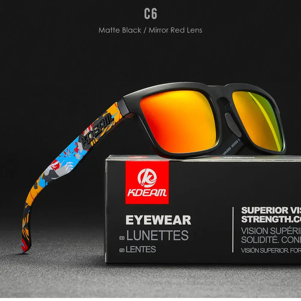 KDEAM 2022 Square Men's Polarized Sunglasses Outdoors Lifestyle Coating Sun Glasses New Matching Colors With Box by All Mart Bristol Ltd