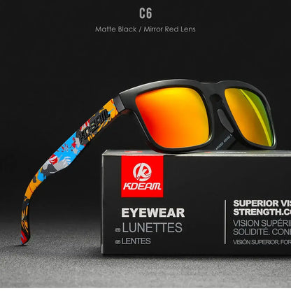 KDEAM 2022 Square Men's Polarized Sunglasses Outdoors Lifestyle Coating Sun Glasses New Matching Colors With Box by All Mart Bristol Ltd