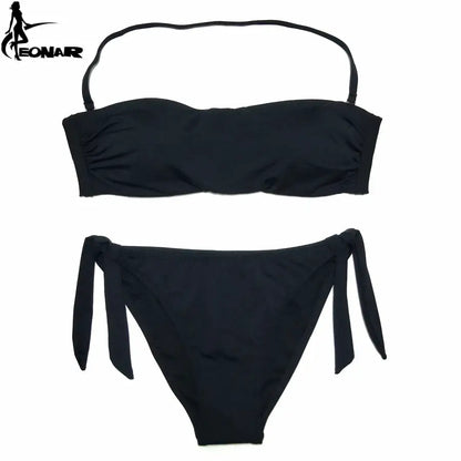 EONAR Bikini 2025 Solid Women Swimsuit Brazilian Cut Bottom Bikini Set Push Up Swimwear Femme Bathing Suits Sport Beach Wear by All Mart Bristol Ltd