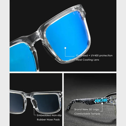 KDEAM Men's Polarized Sunglasses Square Casual Outdoors Sun Glasses Women Unisex Sunglass For Couple With Zipper Case by All Mart Bristol Ltd