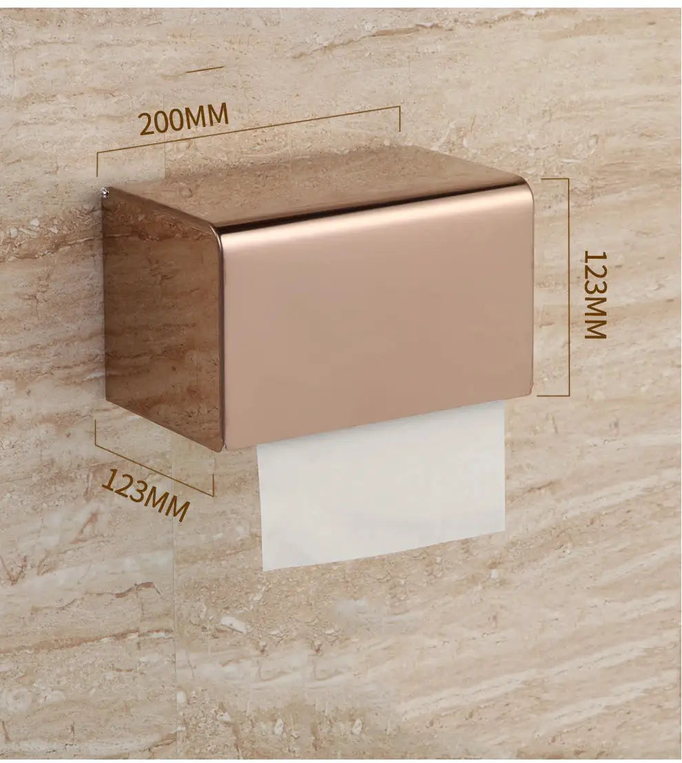 Golden Stainless Steel Rope Toilet Paper Holder Hotel Bathroom Tissue Accessories Rose Gold Rack Holder Decoration Supplies by All Mart Bristol Ltd