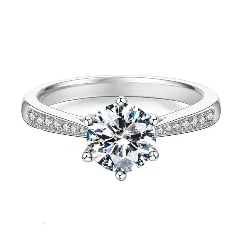925 Sterling Silver Zircon Adjustable Women's Engagement Ring Wedding Fashion Jewelry Accessories by All Mart Bristol Ltd