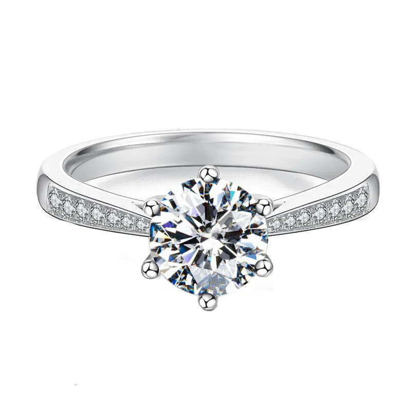 925 Sterling Silver Zircon Adjustable Women's Engagement Ring Wedding Fashion Jewelry Accessories by All Mart Bristol Ltd