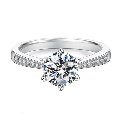 925 Sterling Silver Zircon Adjustable Women's Engagement Ring Wedding Fashion Jewelry Accessories by All Mart Bristol Ltd