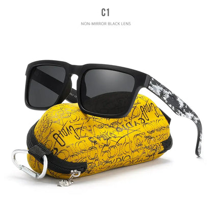 KDEAM Eye-catching Function Polarized Sunglasses For Men Matte Black Frame Fit. Painting Temples Play-Cool Sun Glasses With Case by All Mart Bristol Ltd