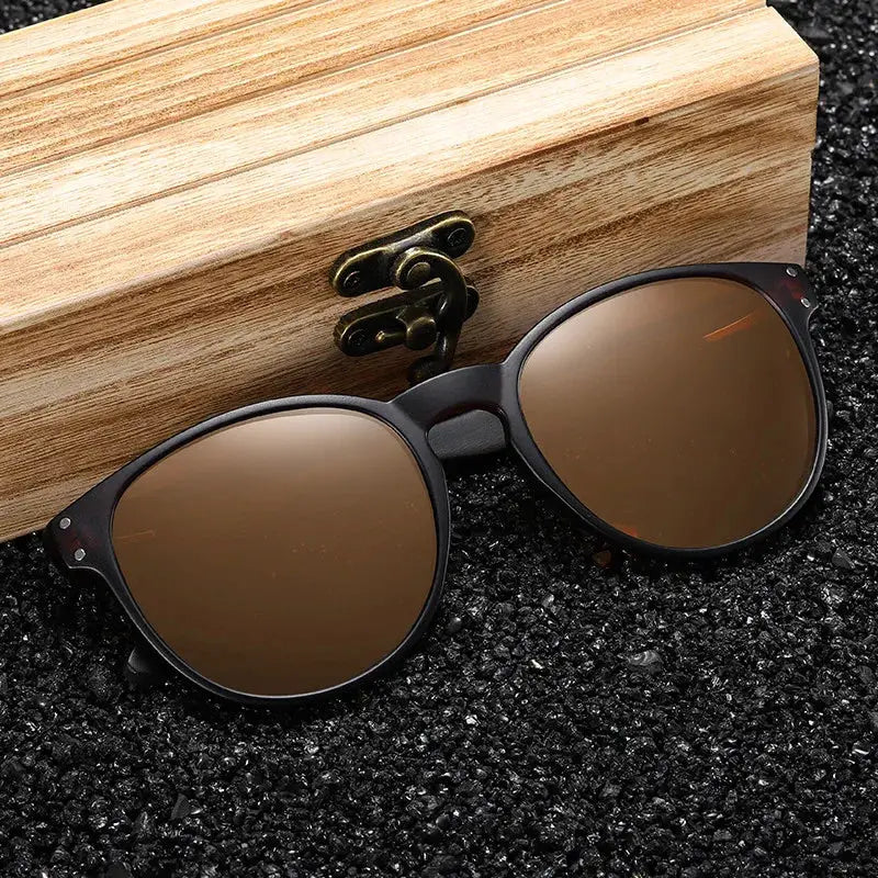 GM Polarized Sunglasses Men Women S5091 Brand Wooden Sunglasses Women Round frame Classic Sunglasses Oculos De Sol UV400 by All Mart Bristol Ltd