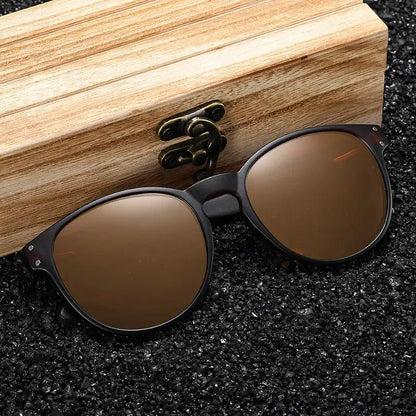 GM Polarized Sunglasses Men Women S5091 Brand Wooden Sunglasses Women Round frame Classic Sunglasses Oculos De Sol UV400 by All Mart Bristol Ltd