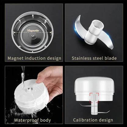 HiPiCok Electric Mini Food Chopper and Garlic Press by All Mart Bristol Ltd