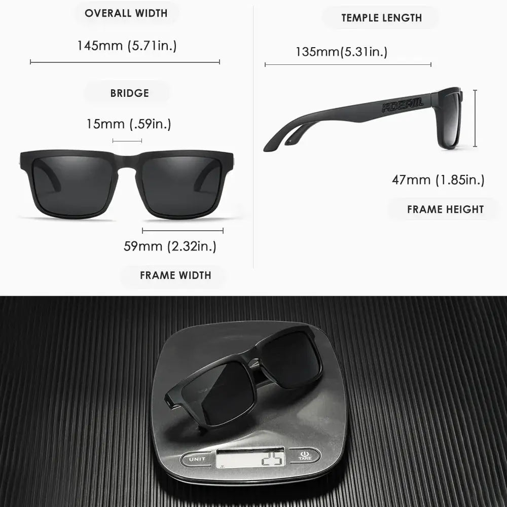 KDEAM Men's Polarized Sunglasses Square Casual Outdoors Sun Glasses Women Unisex Sunglass For Couple With Zipper Case by All Mart Bristol Ltd
