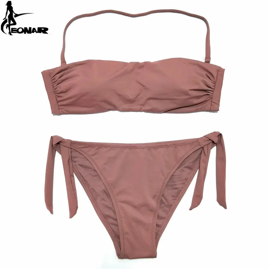 EONAR Bikini 2025 Solid Women Swimsuit Brazilian Cut Bottom Bikini Set Push Up Swimwear Femme Bathing Suits Sport Beach Wear by All Mart Bristol Ltd