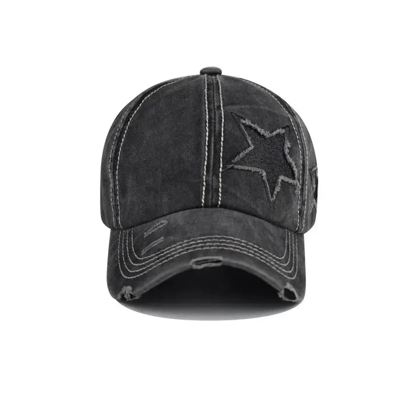 Baseball Cap Snapback Hat Girl baseball cap star pattern Horsetail Cap Hip Hop Fitted Cap Hats For Men Women Grinding Multicolor by All Mart Bristol Ltd