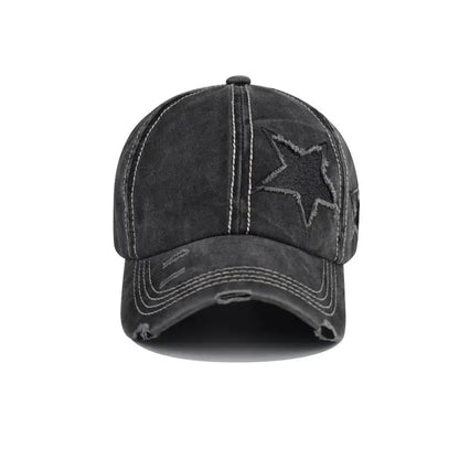 Baseball Cap Snapback Hat Girl baseball cap star pattern Horsetail Cap Hip Hop Fitted Cap Hats For Men Women Grinding Multicolor by All Mart Bristol Ltd