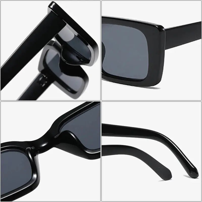 SO&EI Ins Popular Fashion Small Rectangle Sunglasses Women Retro Leopard Shades UV400 Men Trending Square Sun Glasses by All Mart Bristol Ltd