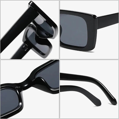SO&EI Ins Popular Fashion Small Rectangle Sunglasses Women Retro Leopard Shades UV400 Men Trending Square Sun Glasses by All Mart Bristol Ltd