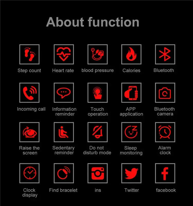 Smart Sports Bracelet Men and Women Pedometer Heart Rate Blood Pressure Fitness Tracker Smartwatch Bluetooth for iOS android+BOX by All Mart Bristol Ltd