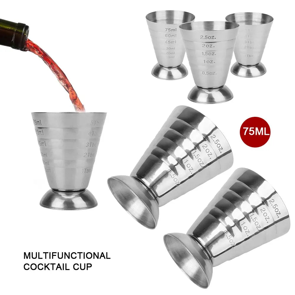 Bar Mixed Drink Accessories Measure Cup Bar Cocktail Shaker Jigger Cocktail Tools Stainless Steel 75ML Gadgets by All Mart Bristol Ltd