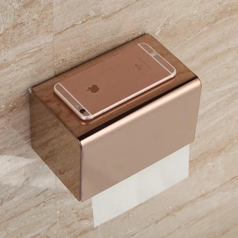 Golden Stainless Steel Rope Toilet Paper Holder Hotel Bathroom Tissue Accessories Rose Gold Rack Holder Decoration Supplies by All Mart Bristol Ltd