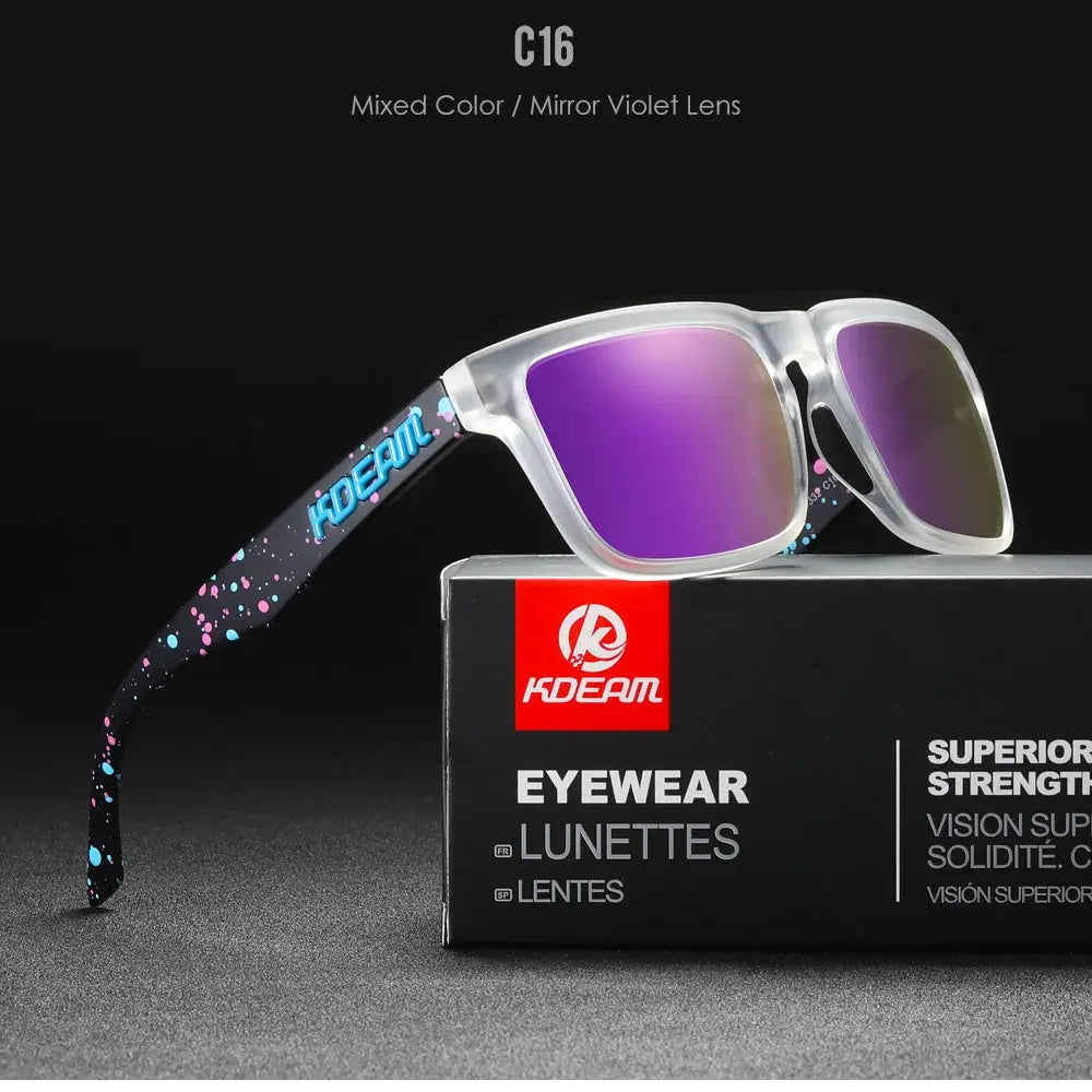 KDEAM 2022 Square Men's Polarized Sunglasses Outdoors Lifestyle Coating Sun Glasses New Matching Colors With Box by All Mart Bristol Ltd